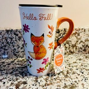 Hello Fall Ceramic Coffee Mug Fox NEW Sheffield Home